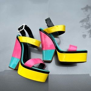 Giuseppe Zanotti color block heels.